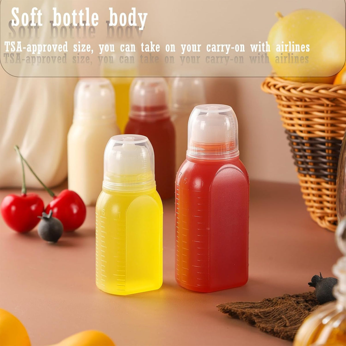 6pcs 3.4 oz Salad Dressing Container to Go, Leak Proof Travel Size Salad Dressing Bottles for Lunch with Screw Cap, Small Condiment Containers with Lid