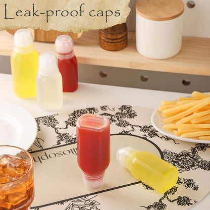 6pcs 3.4 oz Salad Dressing Container to Go, Leak Proof Travel Size Salad Dressing Bottles for Lunch with Screw Cap, Small Condiment Containers with Lid
