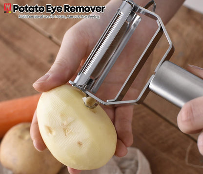 Stainless Steel Potato Peeler with Extra-Wide Peeling Blade, Great for Large Vegetables (1611)