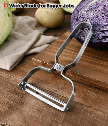 Stainless Steel Potato Peeler with Extra-Wide Peeling Blade, Great for Large Vegetables (1611)