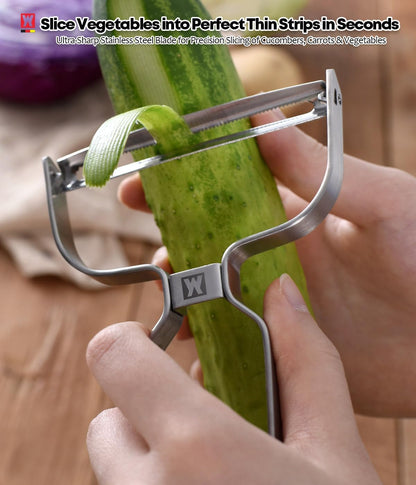 Stainless Steel Potato Peeler with Extra-Wide Peeling Blade, Great for Large Vegetables (1611)