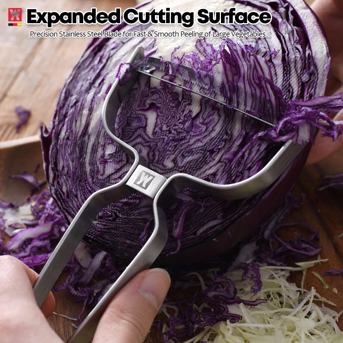 Stainless Steel Potato Peeler with Extra-Wide Peeling Blade, Great for Large Vegetables (1611)