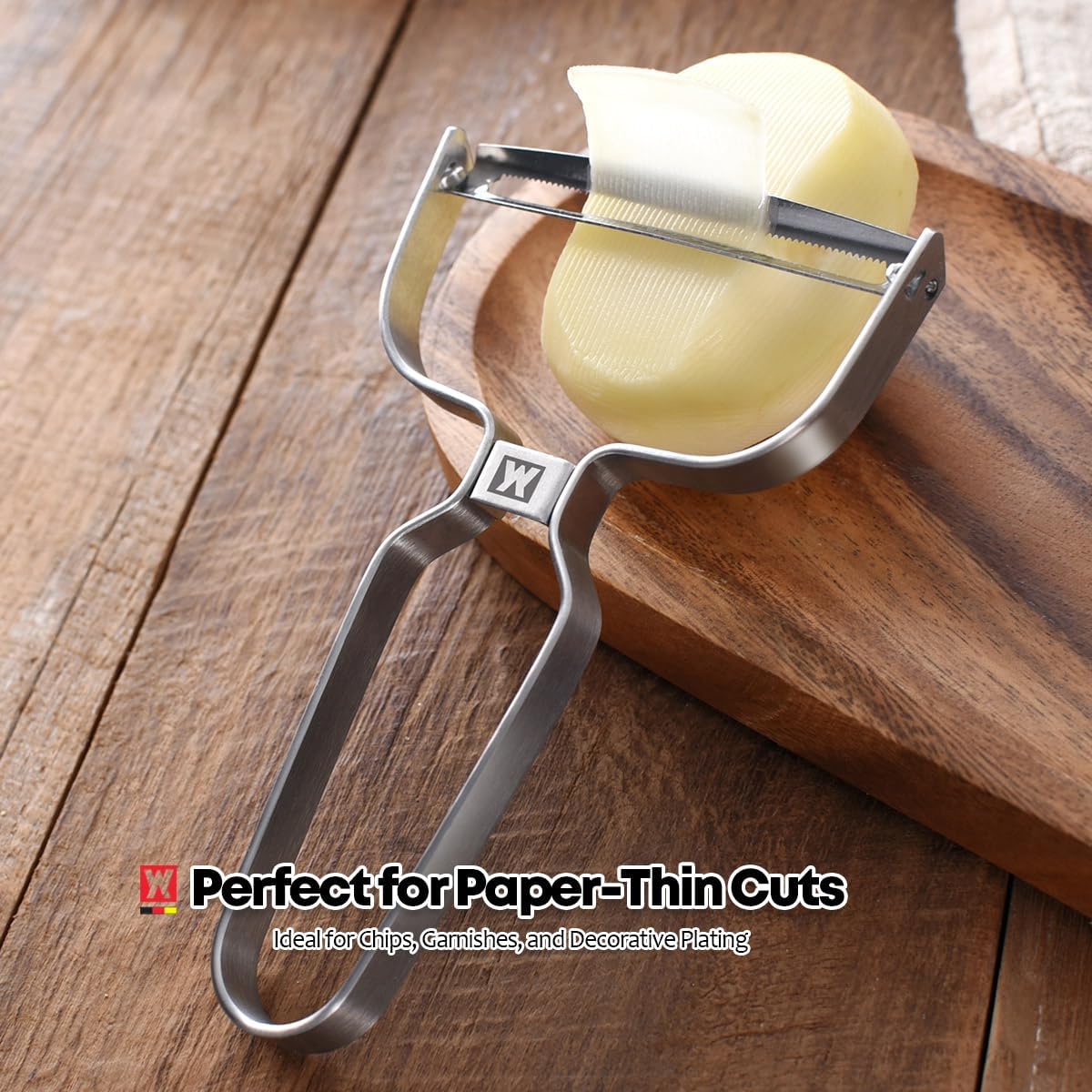 Stainless Steel Potato Peeler with Extra-Wide Peeling Blade, Great for Large Vegetables (1611)