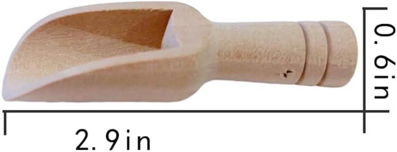 2pcs Mini Wooden Spoons，Mini Bamboo Spoons for Bath Salts, tea scoop, Washing Powder spoon，wooden candy spoon, 2.9 * 0.6 inch