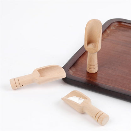2pcs Mini Wooden Spoons，Mini Bamboo Spoons for Bath Salts, tea scoop, Washing Powder spoon，wooden candy spoon, 2.9 * 0.6 inch