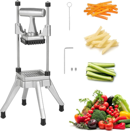 Commercial Vegetable Chopper, 1/4" Stainless Steel Dicer | 420 stainless blade, aluminum alloy frame, detachable for cleaning & storage, fast uniform dicing, for fruits & veggies