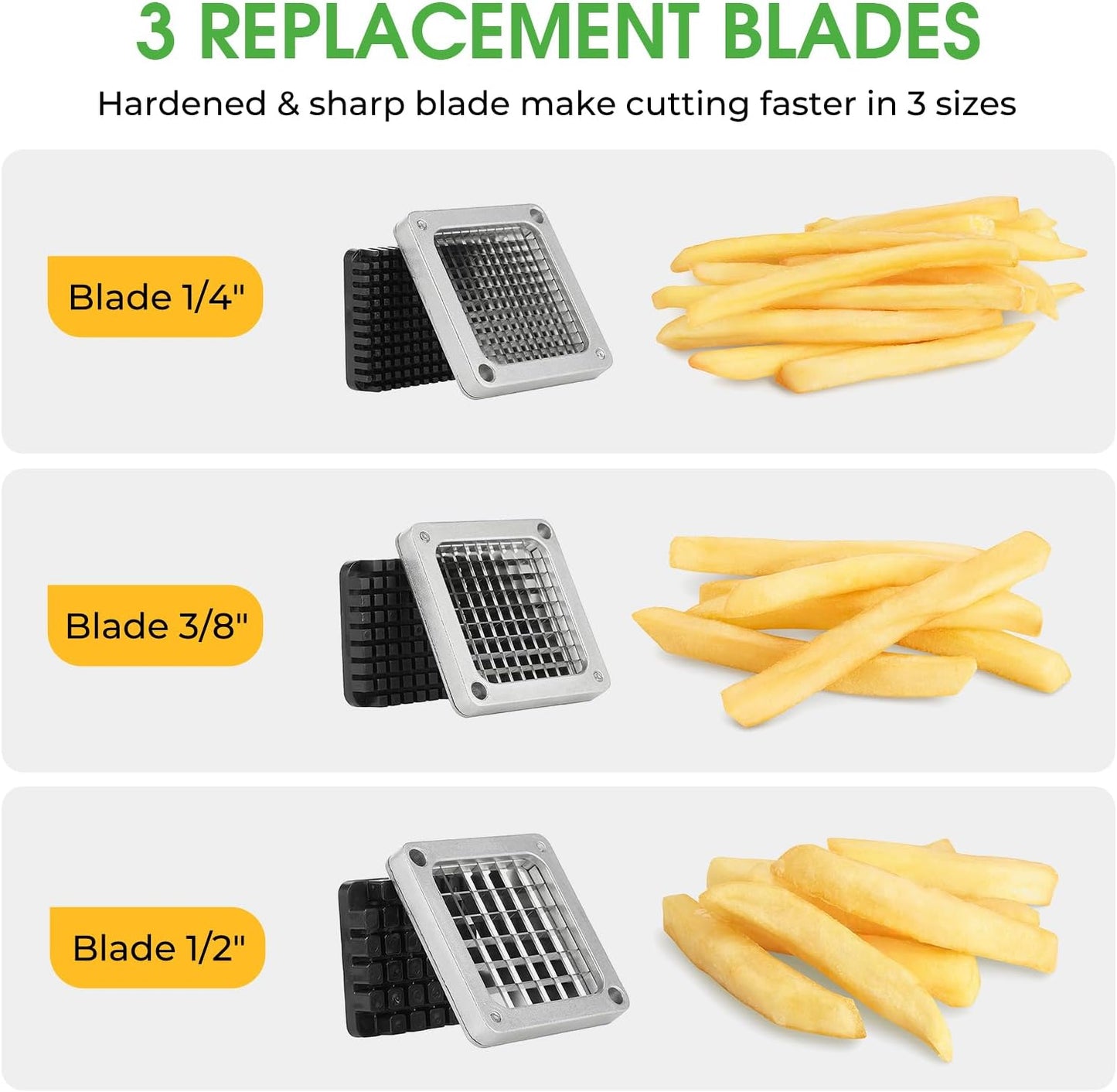 Commercial Vegetable Chopper, 1/4" Stainless Steel Dicer | 420 stainless blade, aluminum alloy frame, detachable for cleaning & storage, fast uniform dicing, for fruits & veggies