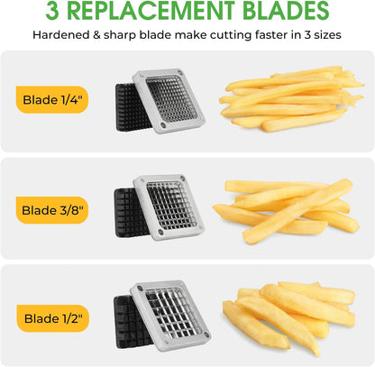 Commercial Vegetable Chopper, 1/4" Stainless Steel Dicer | 420 stainless blade, aluminum alloy frame, detachable for cleaning & storage, fast uniform dicing, for fruits & veggies