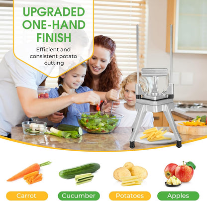 Commercial Vegetable Chopper, 1/4" Stainless Steel Dicer | 420 stainless blade, aluminum alloy frame, detachable for cleaning & storage, fast uniform dicing, for fruits & veggies