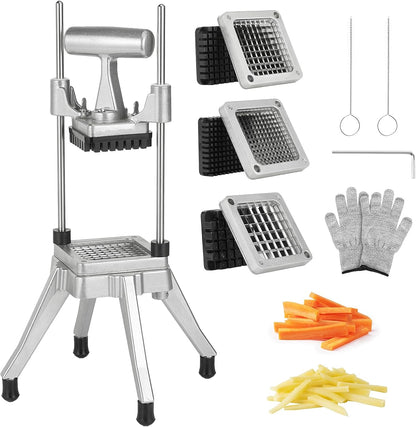 Commercial Vegetable Chopper, 1/4" Stainless Steel Dicer | 420 stainless blade, aluminum alloy frame, detachable for cleaning & storage, fast uniform dicing, for fruits & veggies