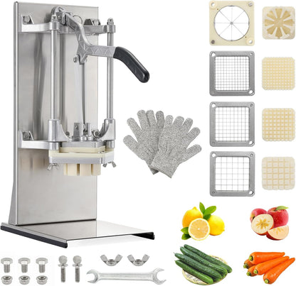 Commercial Vegetable Chopper, 1/4" Stainless Steel Dicer | 420 stainless blade, aluminum alloy frame, detachable for cleaning & storage, fast uniform dicing, for fruits & veggies