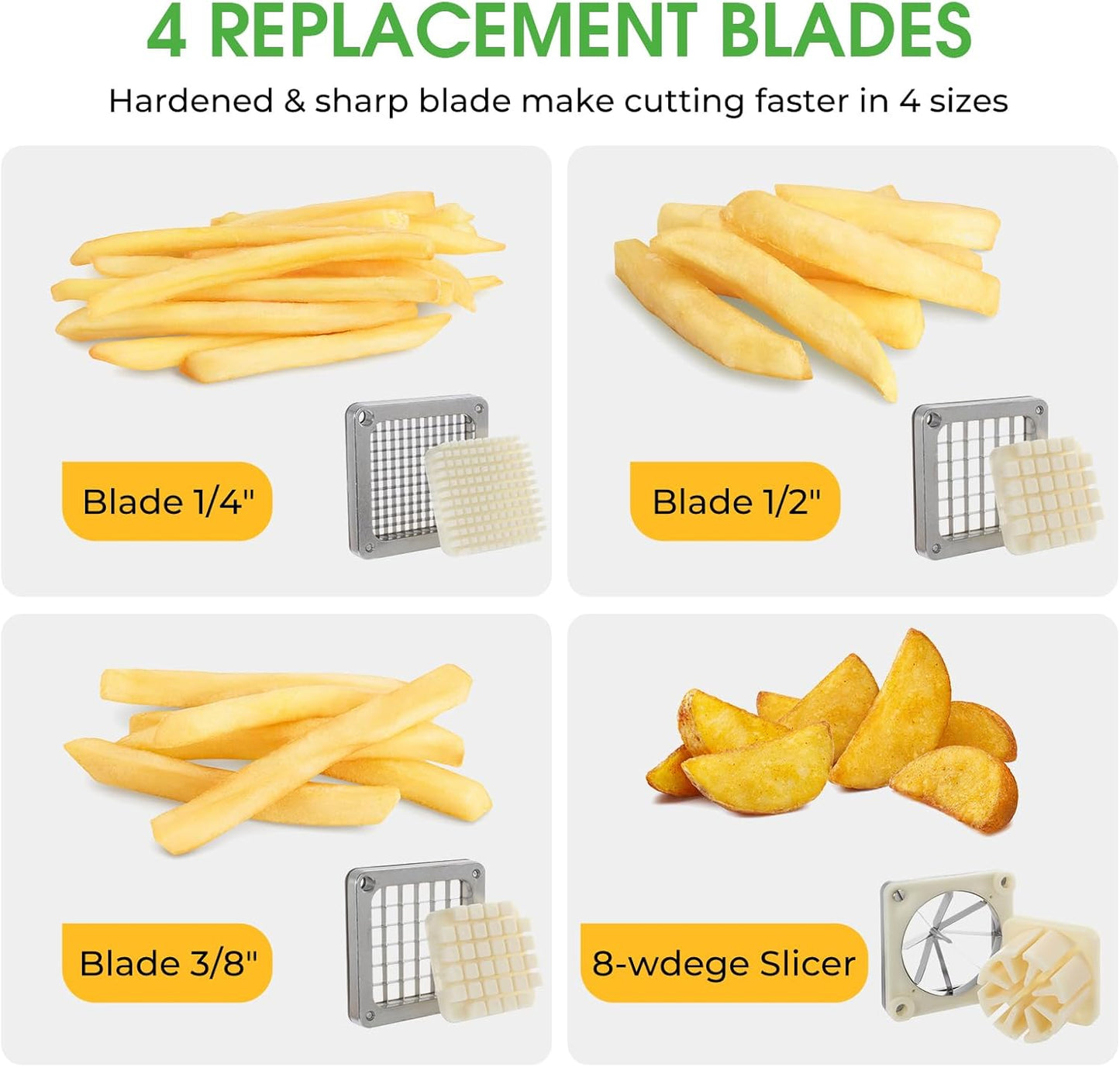 Commercial Vegetable Chopper, 1/4" Stainless Steel Dicer | 420 stainless blade, aluminum alloy frame, detachable for cleaning & storage, fast uniform dicing, for fruits & veggies