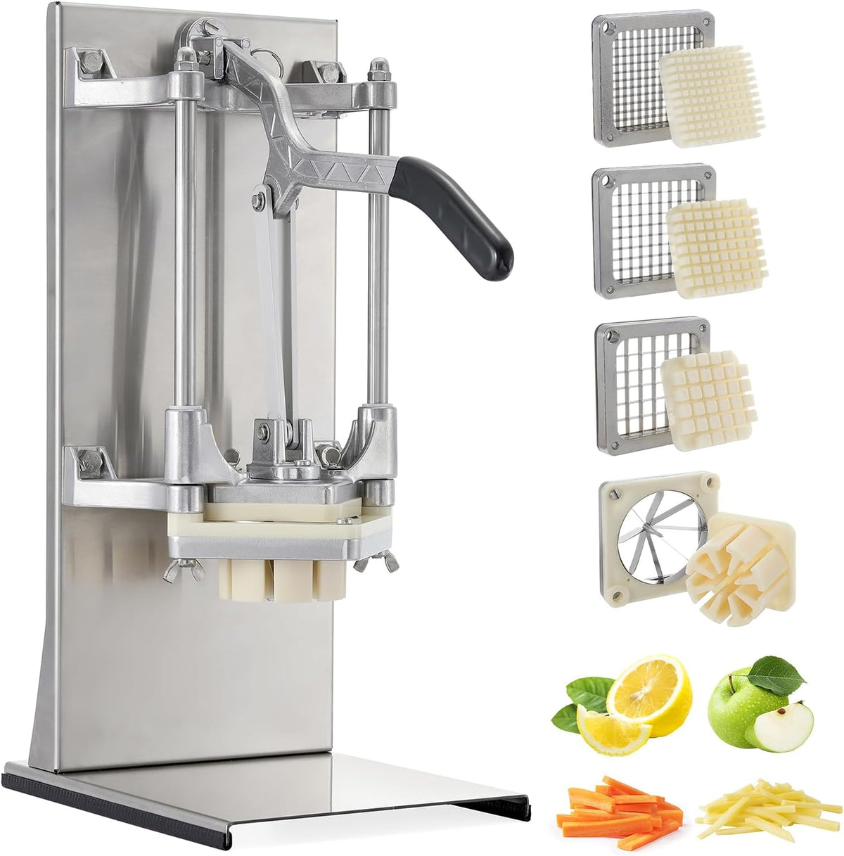 Commercial Vegetable Chopper, 1/4" Stainless Steel Dicer | 420 stainless blade, aluminum alloy frame, detachable for cleaning & storage, fast uniform dicing, for fruits & veggies