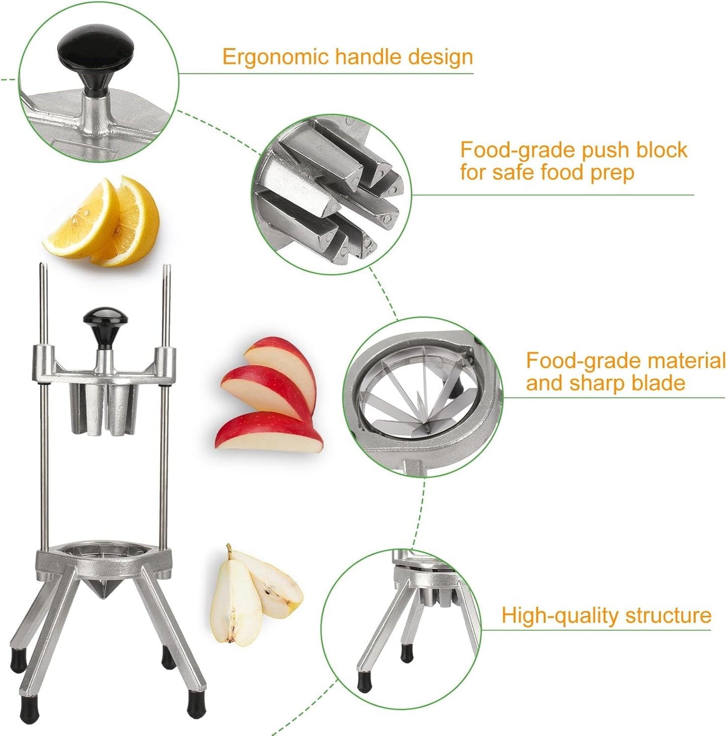 Commercial Vegetable Chopper, 1/4" Stainless Steel Dicer | 420 stainless blade, aluminum alloy frame, detachable for cleaning & storage, fast uniform dicing, for fruits & veggies