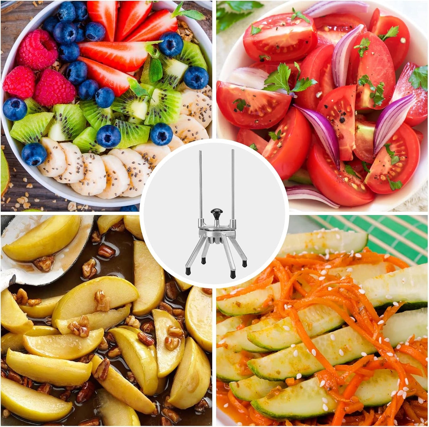 Commercial Vegetable Chopper, 1/4" Stainless Steel Dicer | 420 stainless blade, aluminum alloy frame, detachable for cleaning & storage, fast uniform dicing, for fruits & veggies