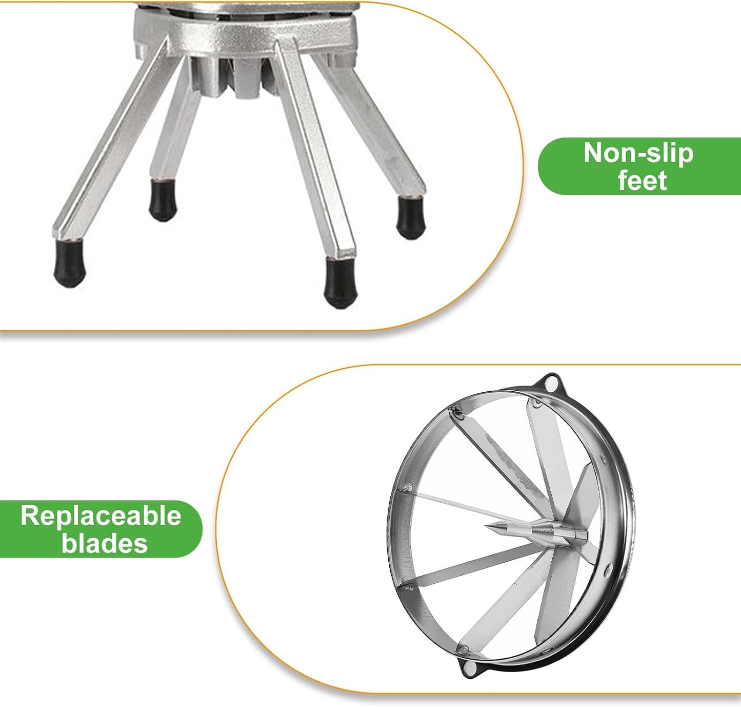 Commercial Vegetable Chopper, 1/4" Stainless Steel Dicer | 420 stainless blade, aluminum alloy frame, detachable for cleaning & storage, fast uniform dicing, for fruits & veggies