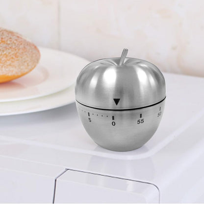 Wind Up Kitchen Timer, 0-60 Min Analog Countdown, No Batteries, Silver | For cooking baking study routines, Ring may be easy to miss in noisy spaces, Do not submerge in water