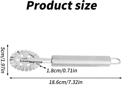 Pastry Wheel Cutter, Stainless Steel Fluted Pasta Crimping Wheel Dough Crimper Pie Crust Cutter Lattice Roller Ravioli Maker Tool for Pizza Noodle Cracker