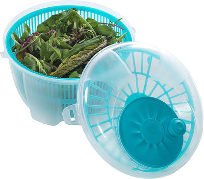 Salad Spinner, Salad Tosser and Mixer, 5,5 Quart, Vegetable Spinner -EXTRA Salt&Pepper Shaker inc. (Purple)