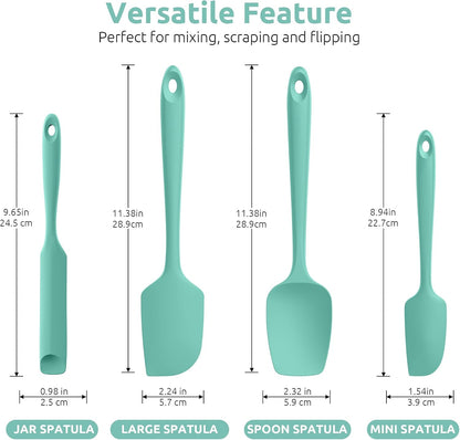 600ºF Heat Resistant Silicone Spatulas for Cooking, 4Pcs/Red