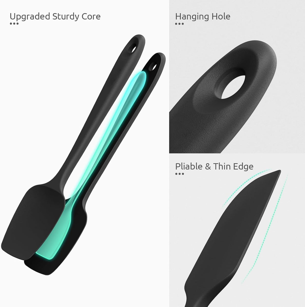 600ºF Heat Resistant Silicone Spatulas for Cooking, 4Pcs/Red