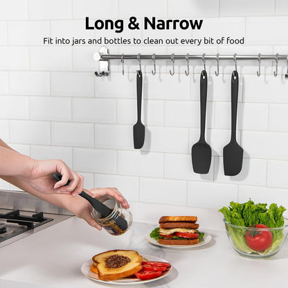 600ºF Heat Resistant Silicone Spatulas for Cooking, 4Pcs/Red