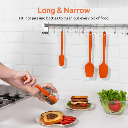 600ºF Heat Resistant Silicone Spatulas for Cooking, 4Pcs/Red
