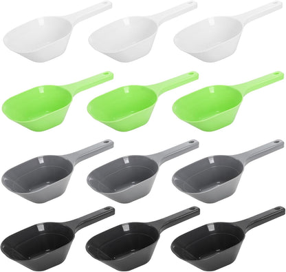 12 Pack Dog Food Scoop, 1 Cup Plastic Pet Food Scoop with Measuring Lines, Multi Purpose Kitchen Scoop Measure Cups for Puppy, Flour, Ice Cube, Accurate Portion Control, 4 Colors