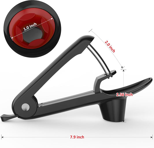 Cherry Pitter - Cherries Corer U-Shaped Stainless Steel Pitter Tool with Labor-saving Design, Remove Cherry Seed in 1S with Space/Safe Lock Design for Making Cherry Jam (Black)