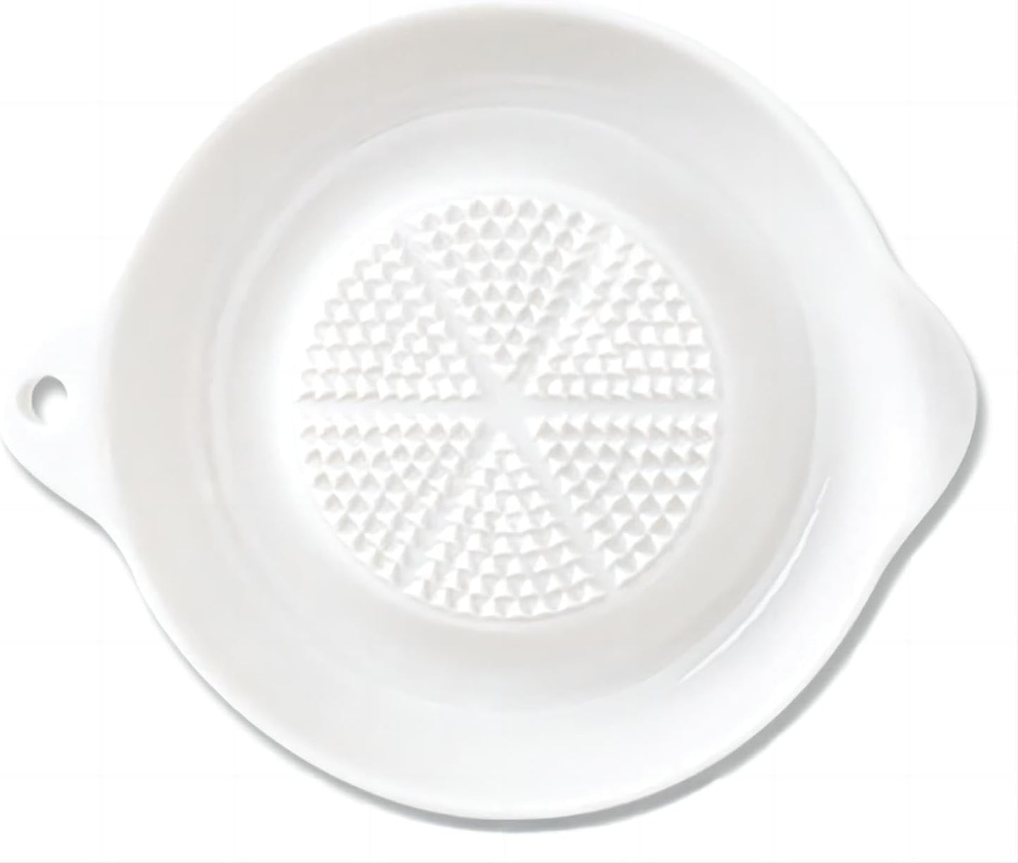 1 Pack Advanced Ceramic Grater Plate for Ginger, Garlic, Onion, Cheese, Lemon, Chocolate, Vegetables and Fruits in Kitchen, White, 4 Inches