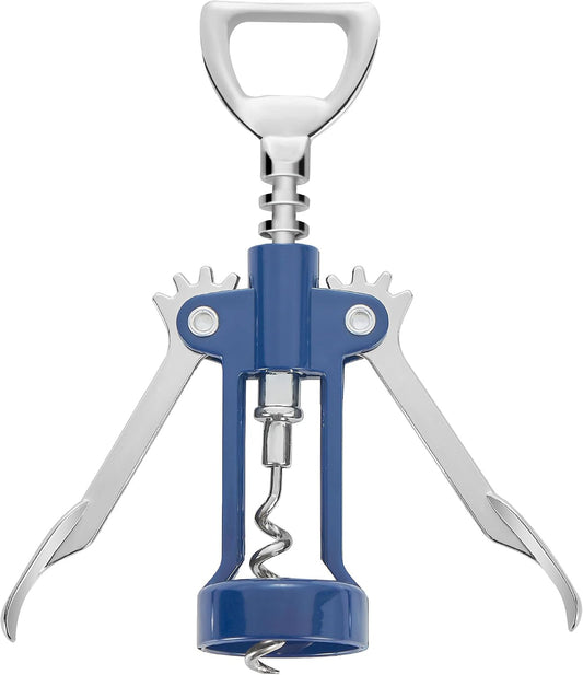 Wine Opener,Multifunctional Bottles Opener Zinc Alloy Corkscrew Wine Opener with Ergonomic Wing Handle (navy blue)