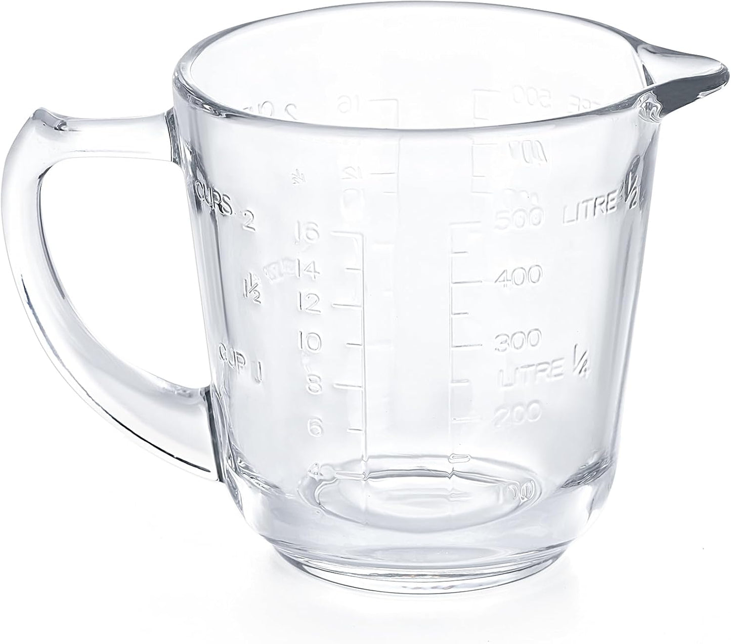 Left Handed Glass Measuring Cups for Left Hand People(2-Cup, 500 ml) | Glass, for Lefty