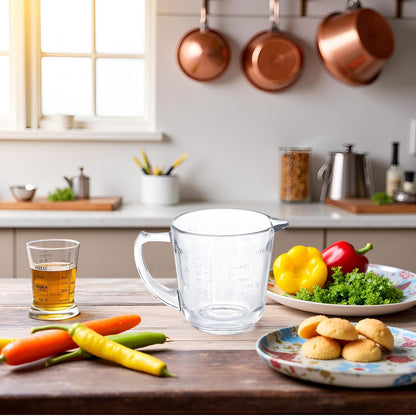 Left Handed Glass Measuring Cups for Left Hand People(2-Cup, 500 ml) | Glass, for Lefty