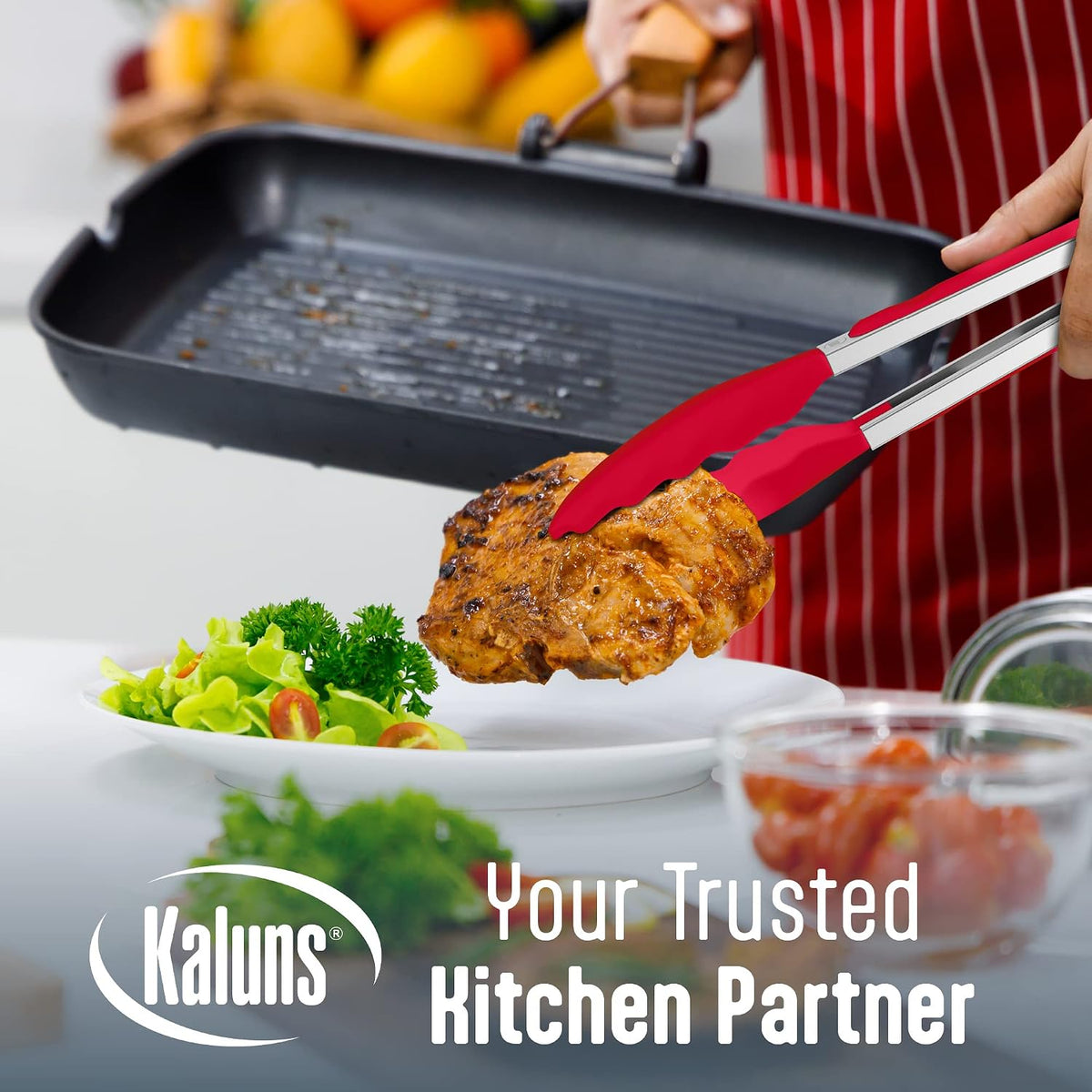 Silicone Spatula Set, 4 Rubber Spatulas 600°F Heat Resistant, Nonstick Seamless Design with Stainless Steel Core, Dishwasher Safe, BPA free, Bonus Tongs Included
