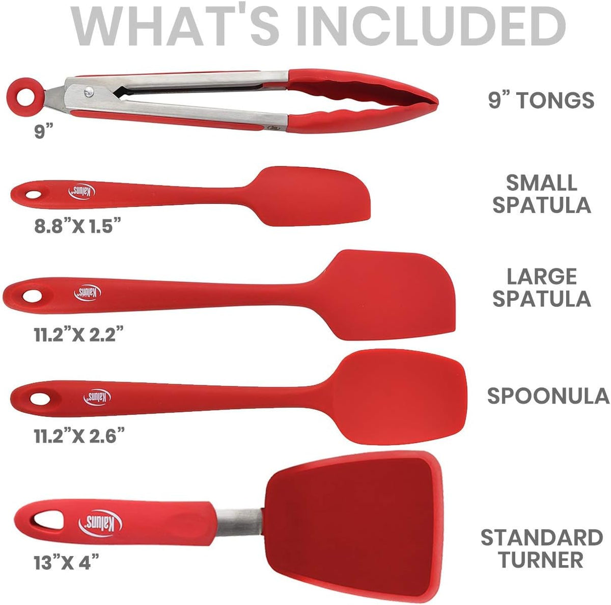 Silicone Spatula Set, 4 Rubber Spatulas 600°F Heat Resistant, Nonstick Seamless Design with Stainless Steel Core, Dishwasher Safe, BPA free, Bonus Tongs Included