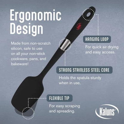 Silicone Spatula Set, 4 Rubber Spatulas 600°F Heat Resistant, Nonstick Seamless Design with Stainless Steel Core, Dishwasher Safe, BPA free, Bonus Tongs Included