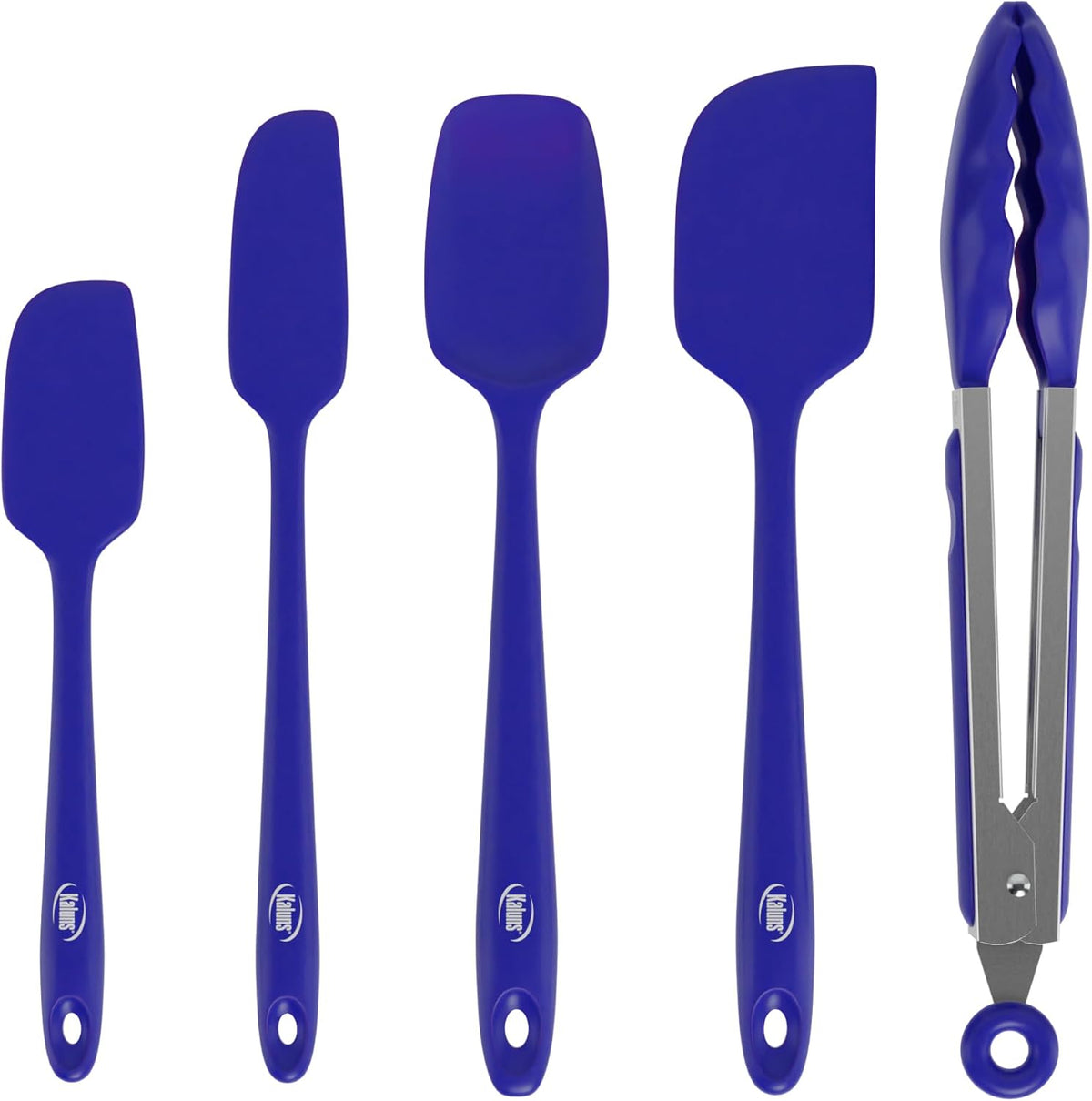 Silicone Spatula Set, 4 Rubber Spatulas 600°F Heat Resistant, Nonstick Seamless Design with Stainless Steel Core, Dishwasher Safe, BPA free, Bonus Tongs Included