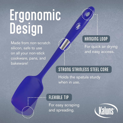 Silicone Spatula Set, 4 Rubber Spatulas 600°F Heat Resistant, Nonstick Seamless Design with Stainless Steel Core, Dishwasher Safe, BPA free, Bonus Tongs Included