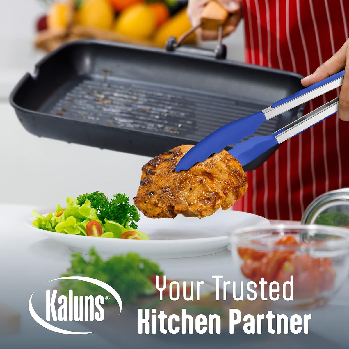 Silicone Spatula Set, 4 Rubber Spatulas 600°F Heat Resistant, Nonstick Seamless Design with Stainless Steel Core, Dishwasher Safe, BPA free, Bonus Tongs Included