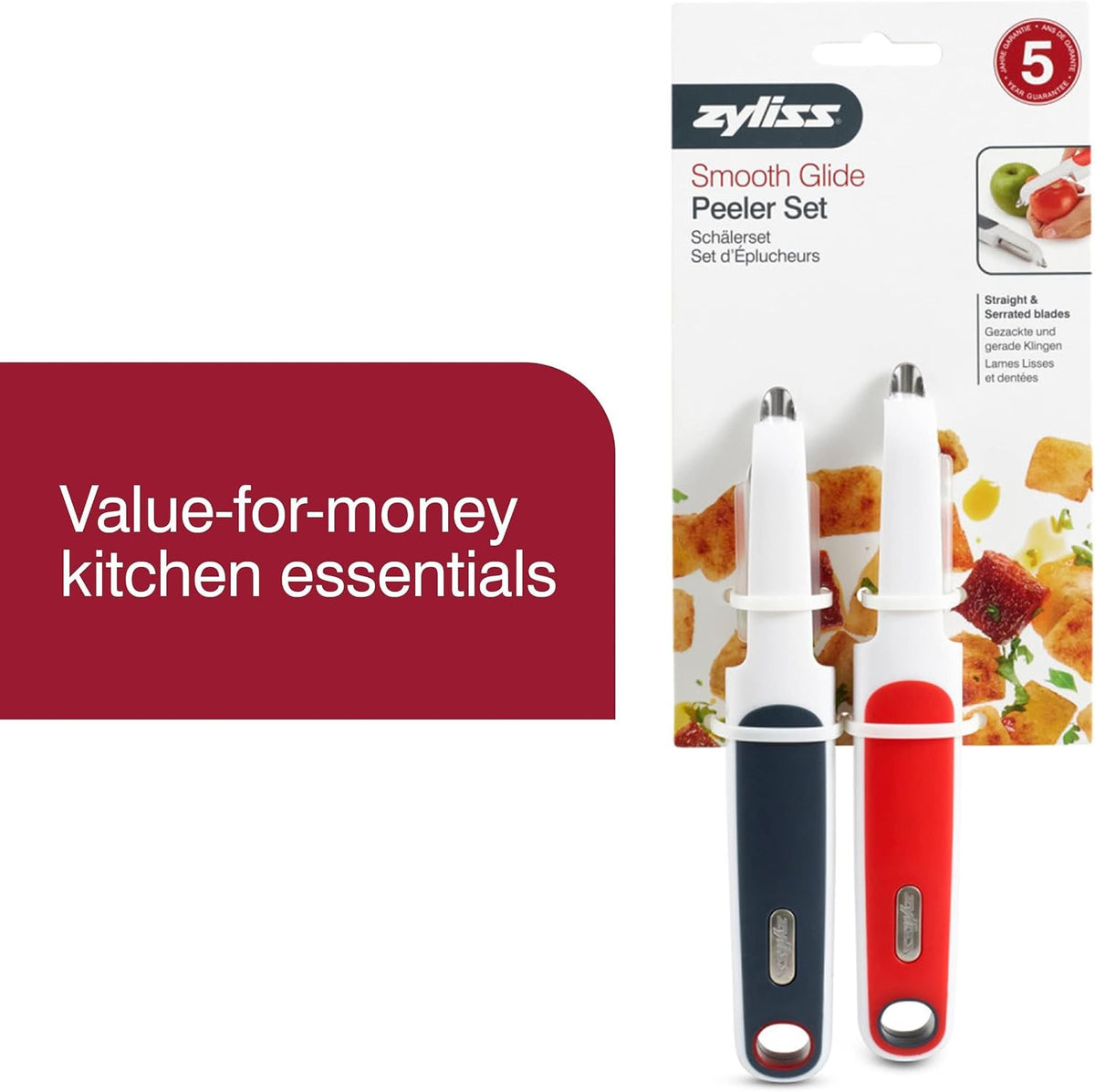 2 Piece Peeler Set with Universal & Soft Skin Peelers, Wheat Straw Handles, Stainless Steel & Micro-Serrated Blades, Eco-Friendly Dual Peeler Set for Fruits & Vegetables