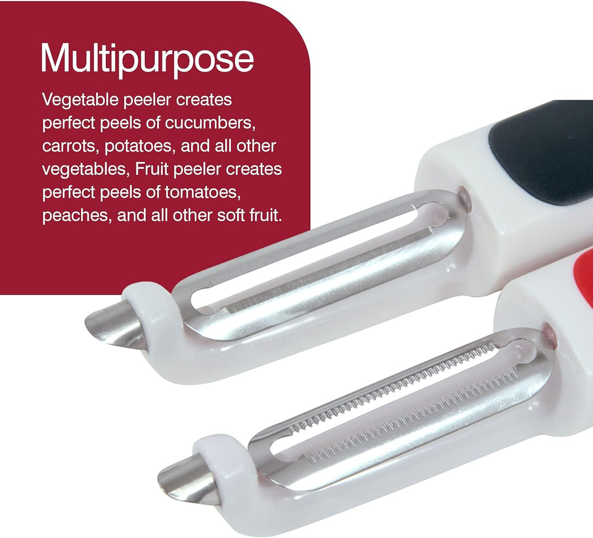 2 Piece Peeler Set with Universal & Soft Skin Peelers, Wheat Straw Handles, Stainless Steel & Micro-Serrated Blades, Eco-Friendly Dual Peeler Set for Fruits & Vegetables