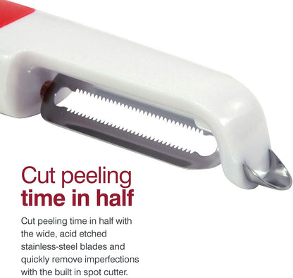 2 Piece Peeler Set with Universal & Soft Skin Peelers, Wheat Straw Handles, Stainless Steel & Micro-Serrated Blades, Eco-Friendly Dual Peeler Set for Fruits & Vegetables