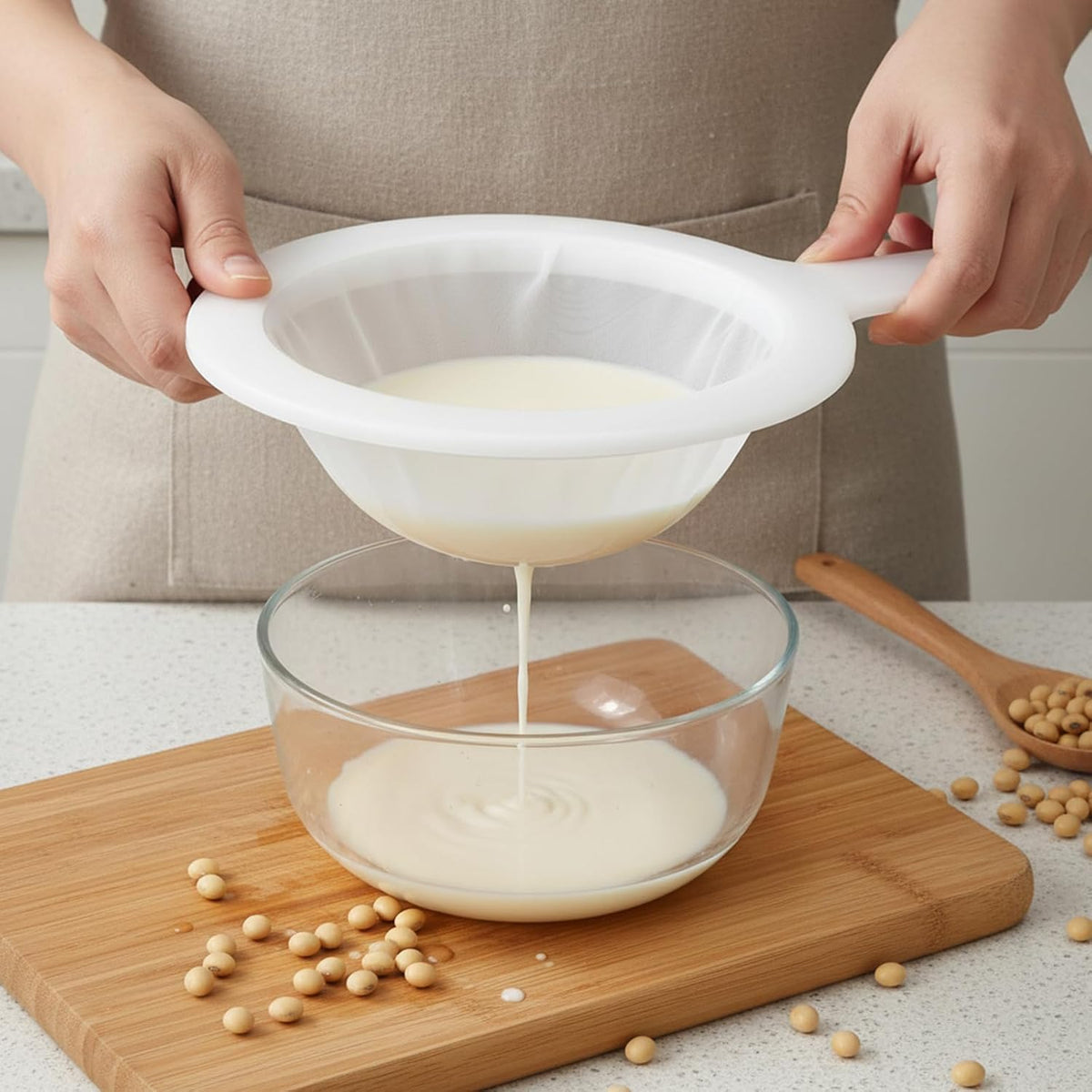 5 Pack Reusable Fine Mesh Strainer Bag and 200Mesh Fine Mesh Strainer, Nut Bag Strainers Nylon Cheese Cloth Bags Reusable Nut Milk Bags for Straining Fruit Juice Cheese Coffee Tofu Yogurt Tea