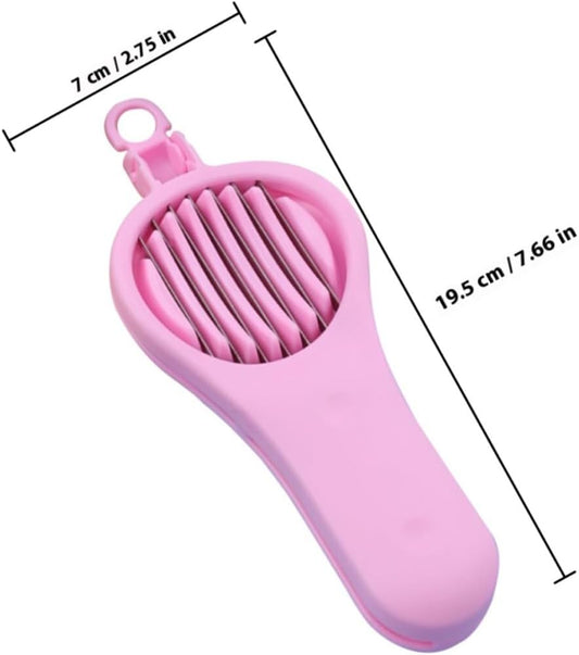 Metal Cherry Pitter Slicer 2-in-1 Fruit Core Remover Tool for Cherries Red Dates and Kitchen Slicer Pink Multi-use Coring Gadget for Home Cooking