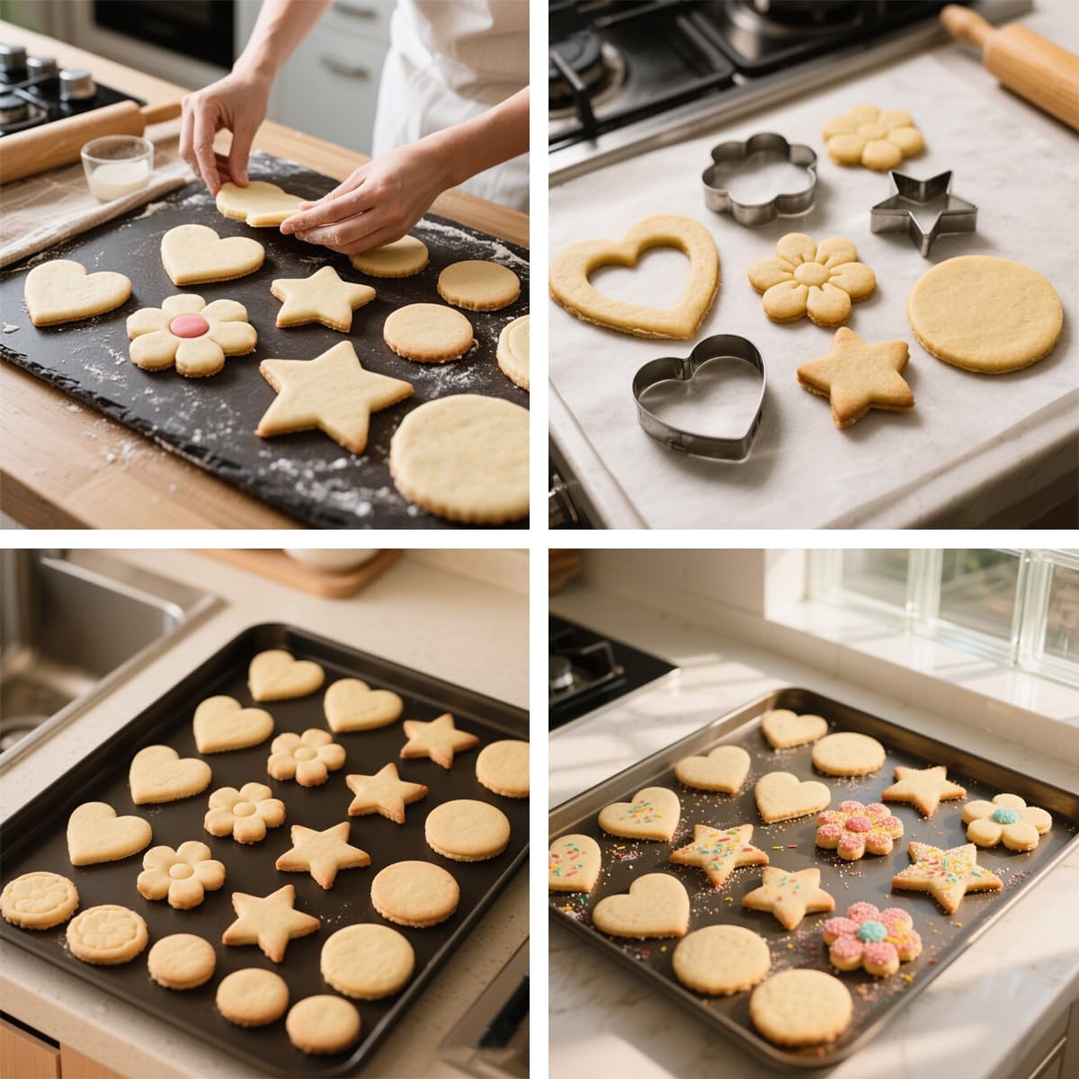 Metal Cookie Cutters Set of 12 - Heart, Flower, Round, Star Shapes | Stainless Steel, Small to Mini Size, Metal Biscuit Cutter Molds for Sugar Cookie Baking or Holiday Party Decorations