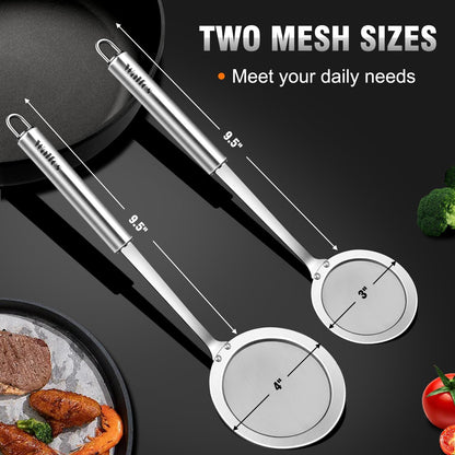 Fine Mesh Strainers Set, Premium Stainless Steel Colanders and Sifters, with Reinforced Frame Sturdy Handle, Perfect for Sift, Strain, Drain Rinse Vegetables, Pastas Tea - 3 Sizes