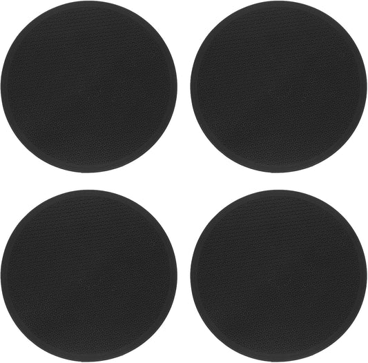 4pcs Silicone Trivet Mats 7.9" Dia Round Non-Slip Silicone Pot Holders for Hot Pots and Pans, Heat Resistant Hot Pads for Kitchen Hot Dishes Table Countertops, Black