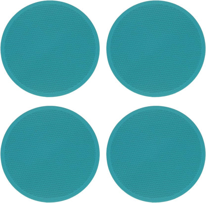 4pcs Silicone Trivet Mats 7.9" Dia Round Non-Slip Silicone Pot Holders for Hot Pots and Pans, Heat Resistant Hot Pads for Kitchen Hot Dishes Table Countertops, Black