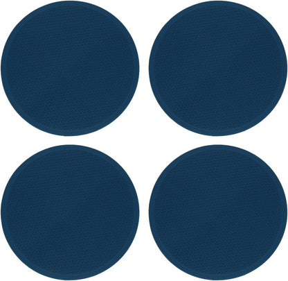 4pcs Silicone Trivet Mats 7.9" Dia Round Non-Slip Silicone Pot Holders for Hot Pots and Pans, Heat Resistant Hot Pads for Kitchen Hot Dishes Table Countertops, Black