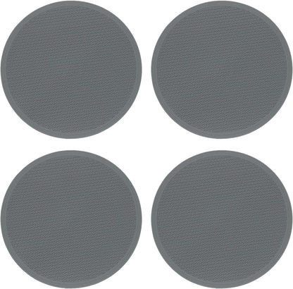 4pcs Silicone Trivet Mats 7.9" Dia Round Non-Slip Silicone Pot Holders for Hot Pots and Pans, Heat Resistant Hot Pads for Kitchen Hot Dishes Table Countertops, Black